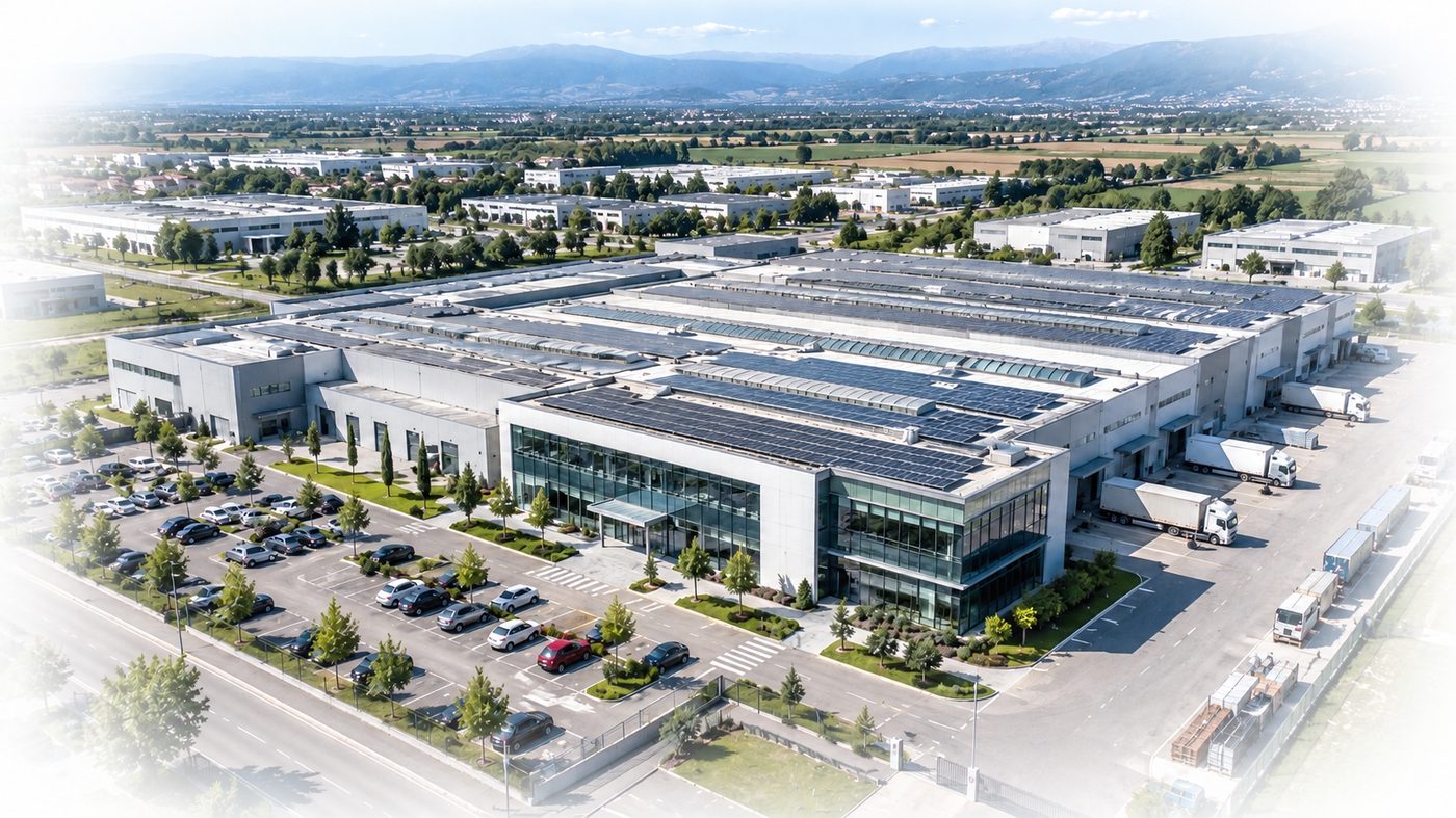 Veduta aerea della sede industriale — immagine dal materiale del cliente